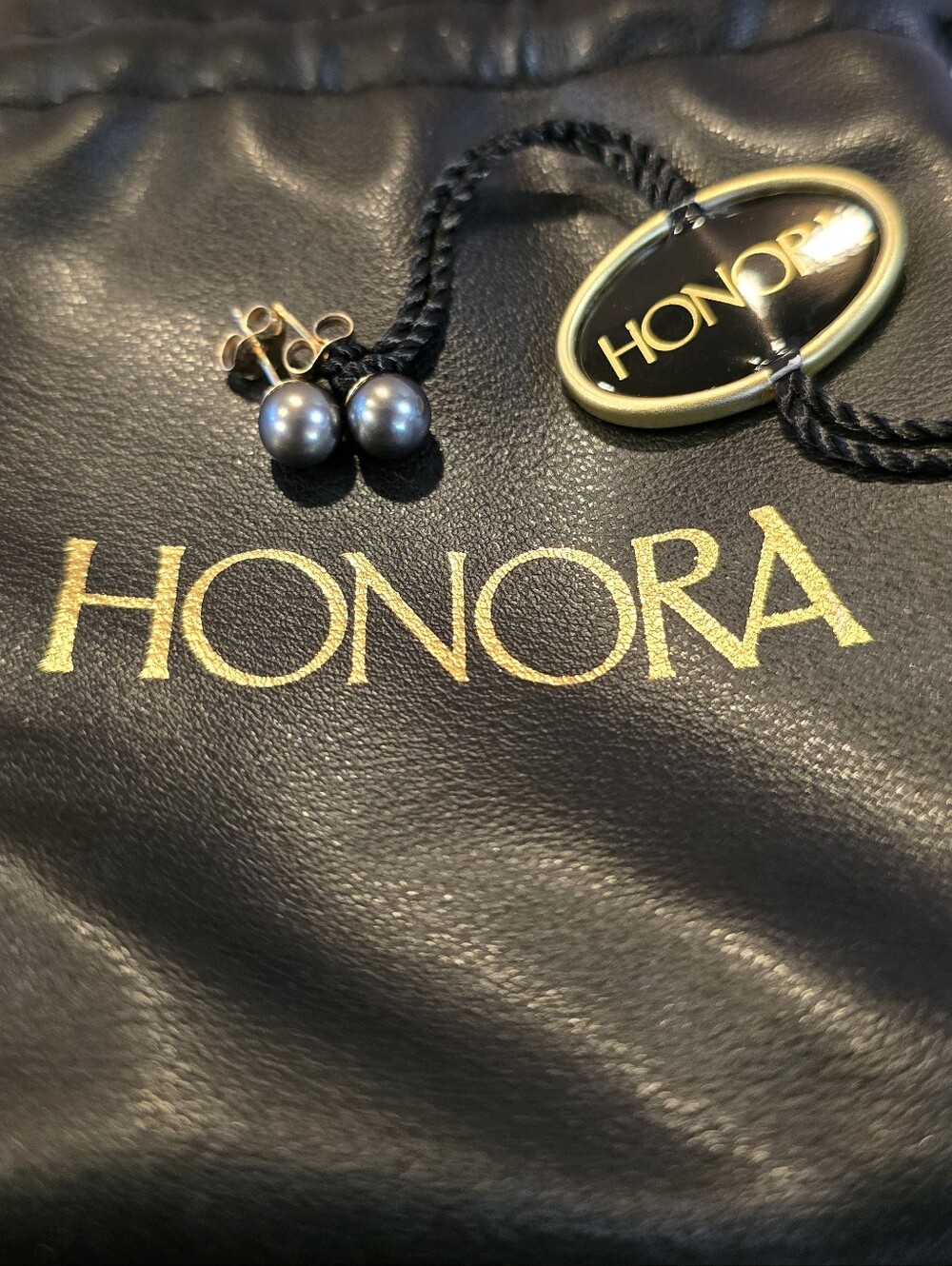 Honora 14k Gold Black Pearl Earrings